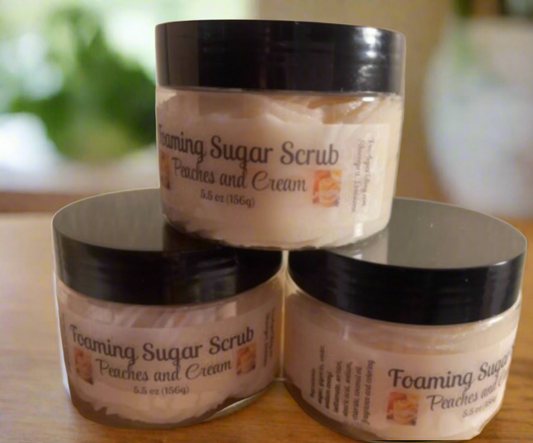 Peaches and Cream Foaming Sugar Scrub